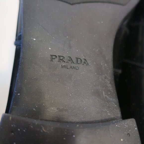 Mens Prada Black Leather Slip On Loafer Dress Shoes 11 - Picture 11 of 16